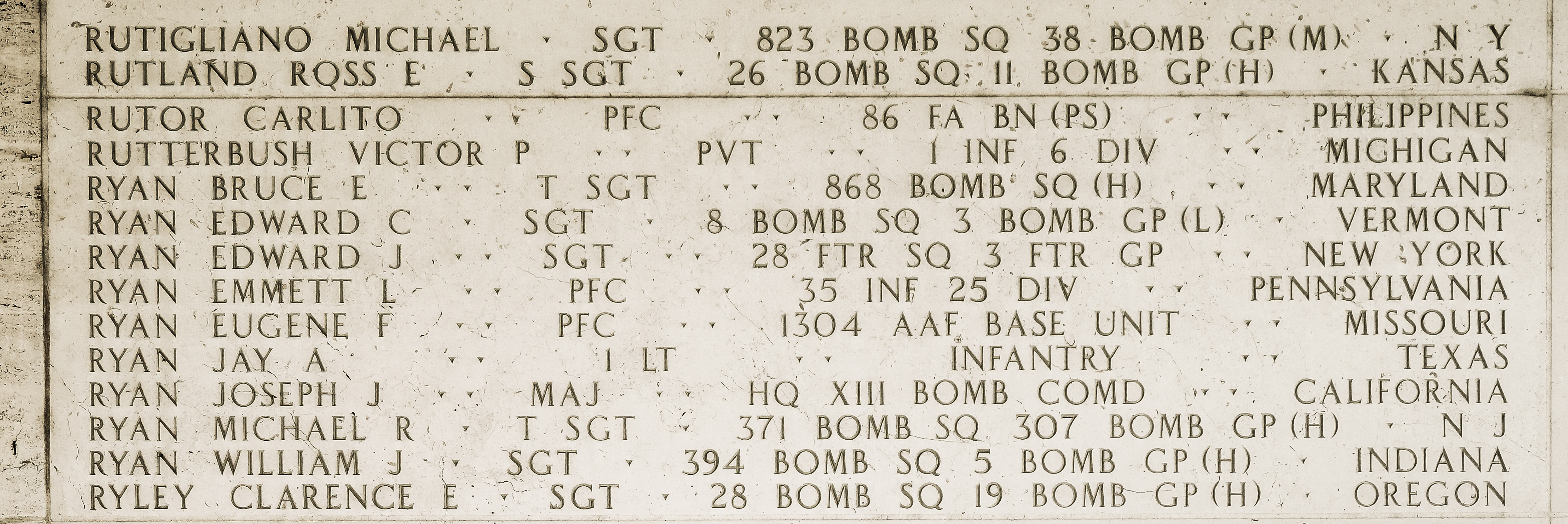 Michael R. Ryan, Technical Sergeant